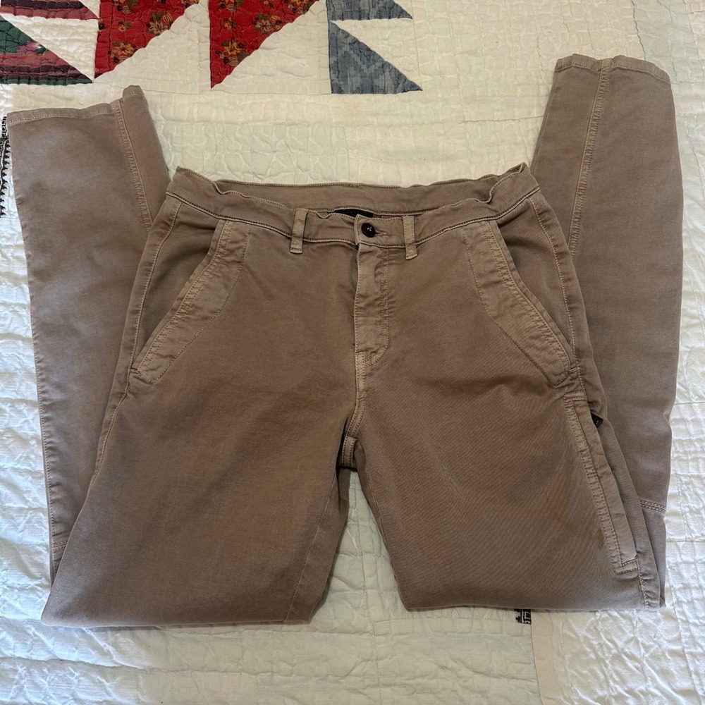 Belstaff Chino Pants Taupe Brown Slim Fit Moto Style Size 33